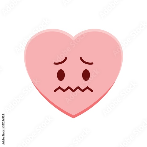 Heart character worrying