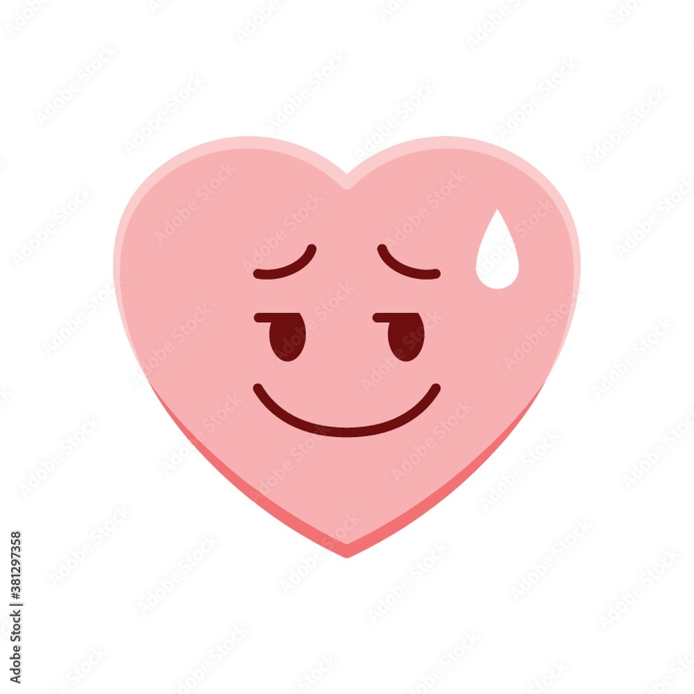 Heart character sweat smiling