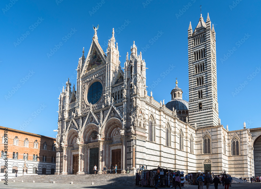 Medieval church of the 13th century Siena Cathedral (Duomo di Siena) in Siena, Italy