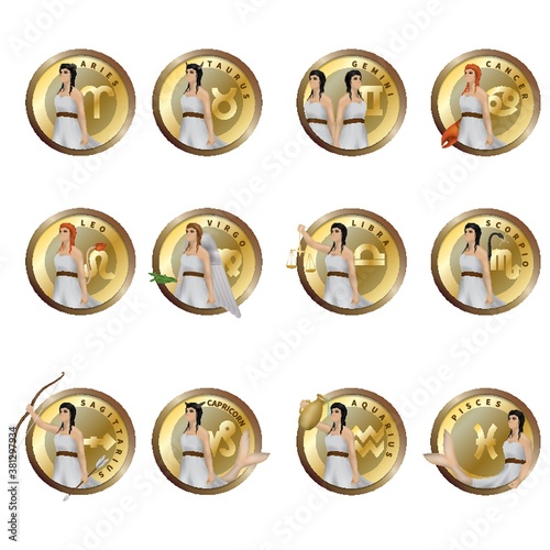 Set of horoscope icons