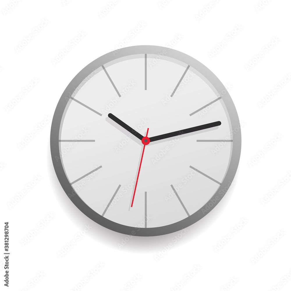 Wall clock face watch icon vector isolated, realistic time dial object Wall clock face watch icon vector isolated, realistic time dial object
