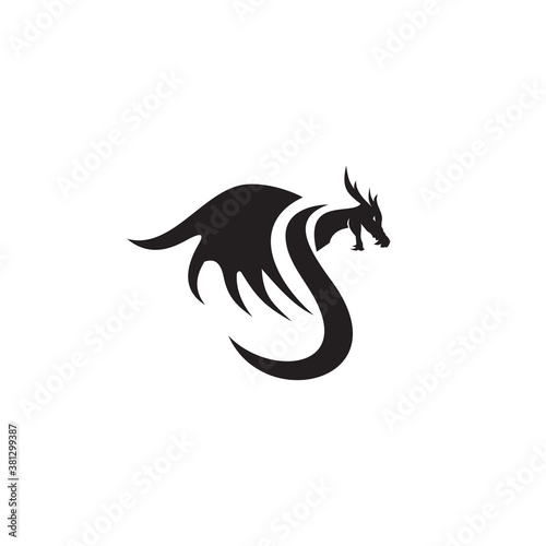 Dragon animal logo design template