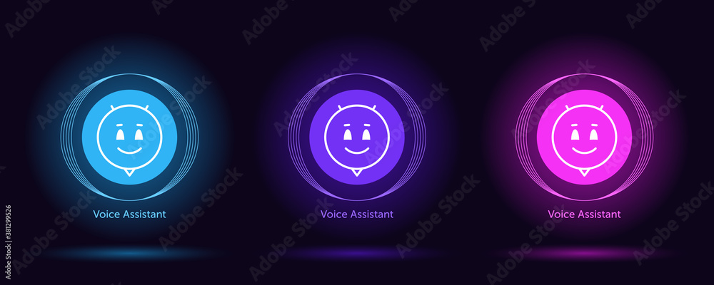 Virtual voice assistant, personal chat bot. Vector set of virtual bots for mobile interface and voice recognition Virtual voice assistant, personal chat bot. Vector set of virtual bots for mobile interface and voice recognition