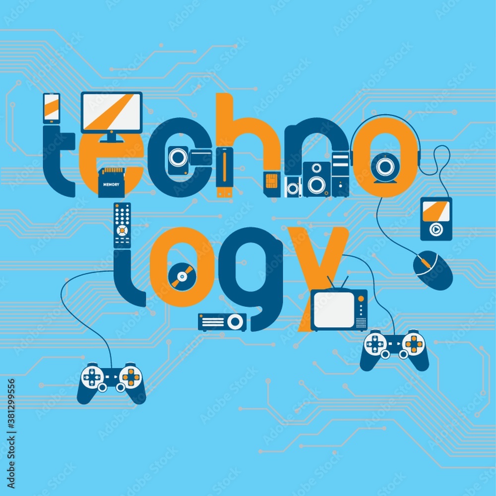 Technology lettering design Technology lettering design
