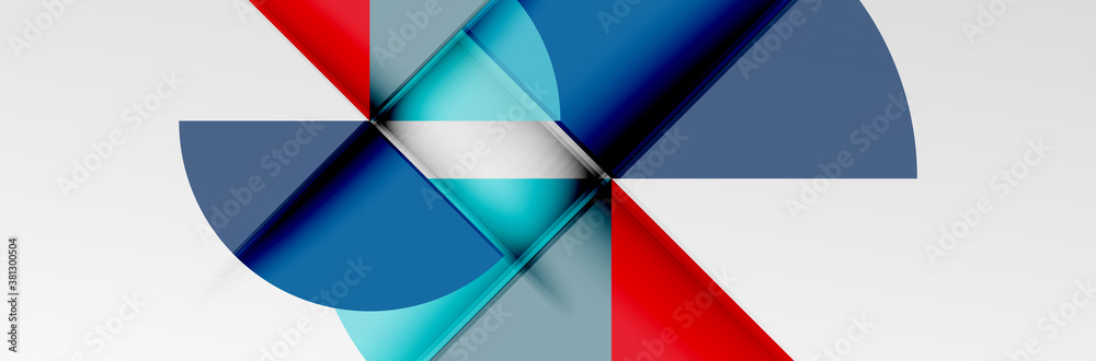 Bright color circles, abstract round shapes and triangles composition with shadow effects. Vector modern geometric design template Bright color circles, abstract round shapes and triangles composition with shadow effects. Vector modern geometric design template