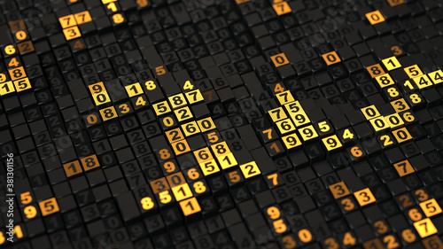 Matrix of digital code 3D r...