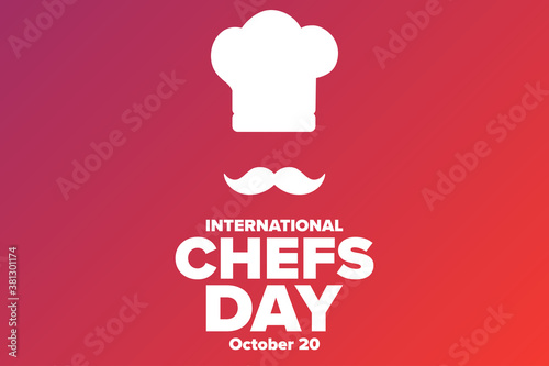 International Chefs Day. October 20. Holiday concept. Template for background, banner, card, poster with text inscription. Vector EPS10 illustration.