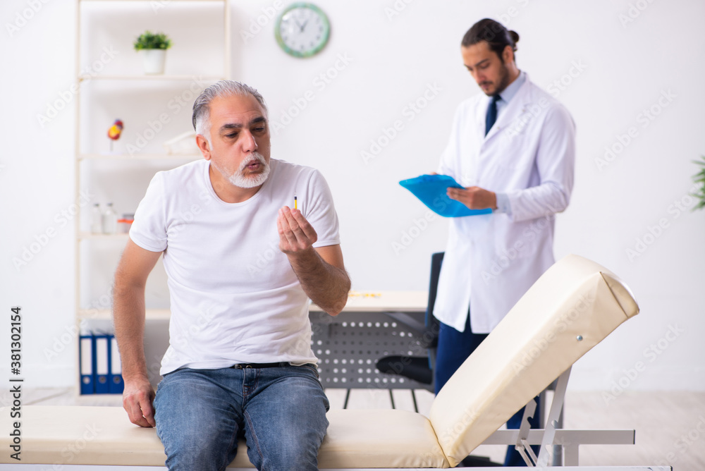Patient suffering from diabetes visiting doctor Patient suffering from diabetes visiting doctor