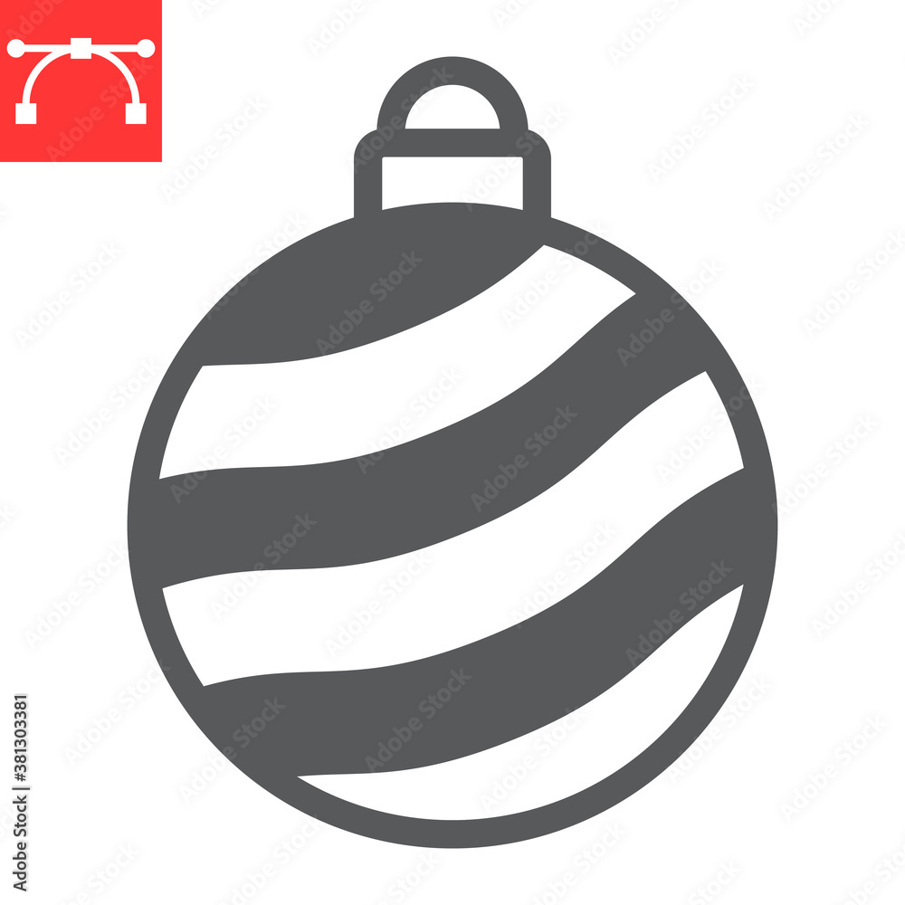 Christmas tree ball glyph icon, merry christmas and xmas, christmas bauble sign vector graphics, editable stroke solid icon, eps 10. Christmas tree ball glyph icon, merry christmas and xmas, christmas bauble sign vector graphics, editable stroke solid icon, eps 10.