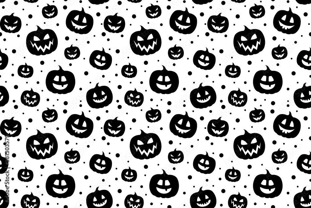 Concept of seamless pattern with Halloween pumpkins. Vector Concept of seamless pattern with Halloween pumpkins. Vector