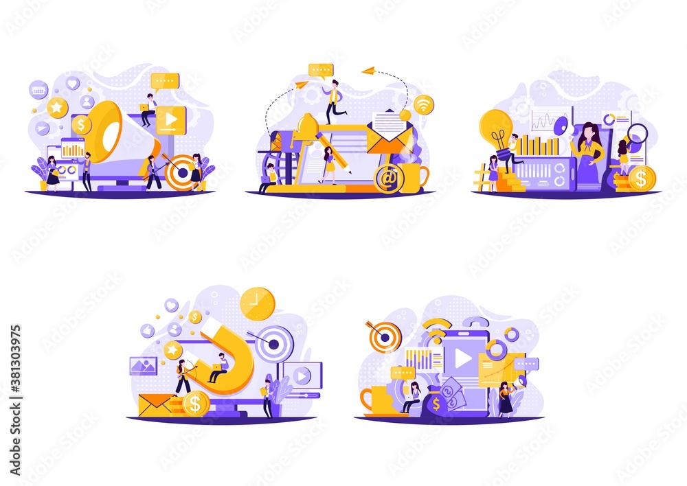 tiny people illustration, with Internet Theme concept. Vector illustration