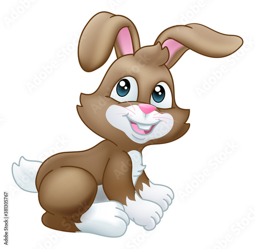 An Easter bunny rabbit cute cartoon character mascot