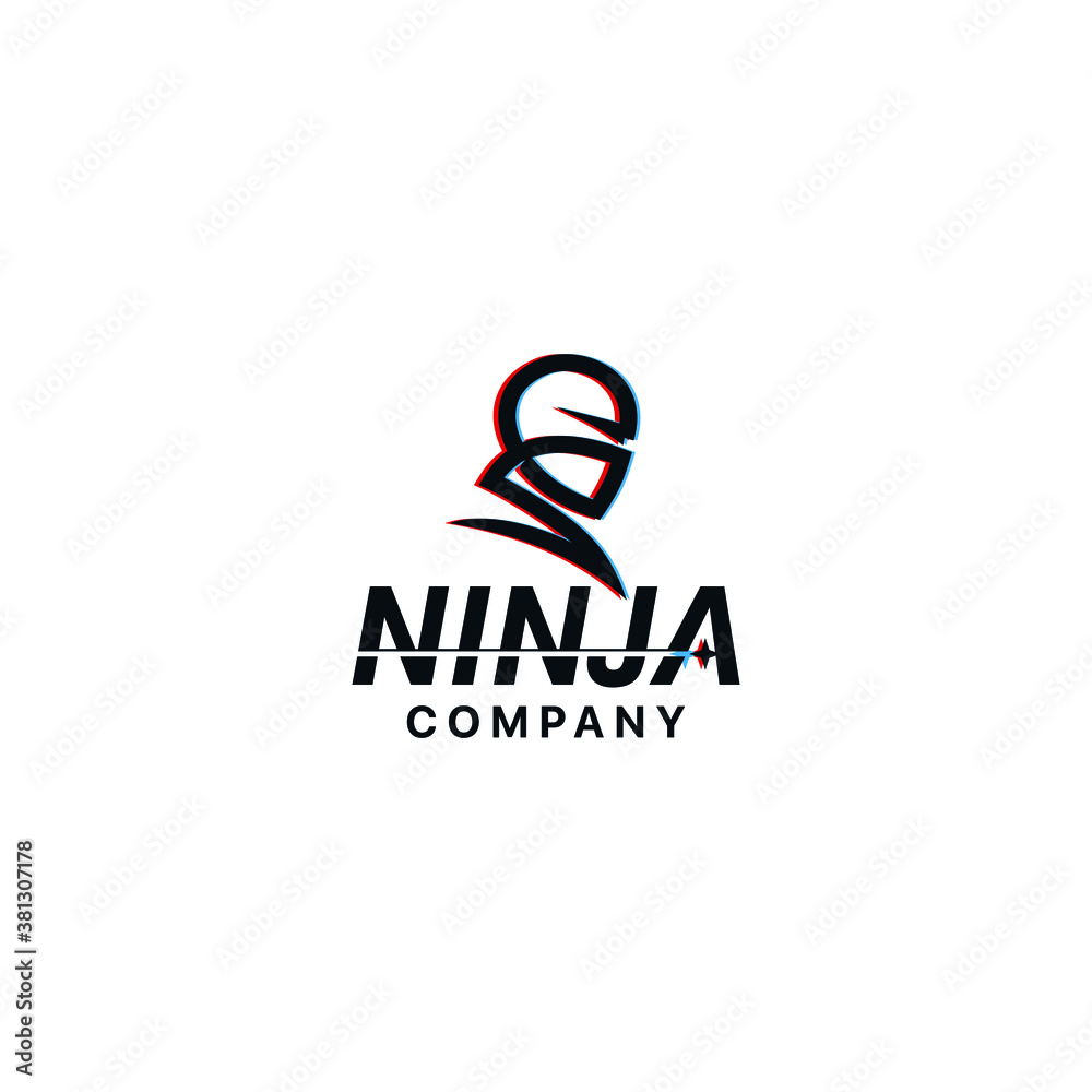 Ninja Abstract Logo Vector