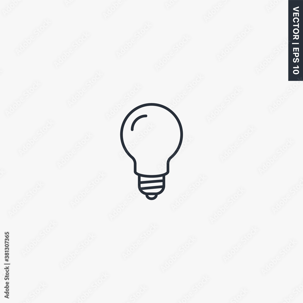 Light bulb, linear style sign for mobile concept and web design Light bulb, linear style sign for mobile concept and web design