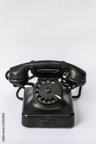 Old retro phone, isolated in white background