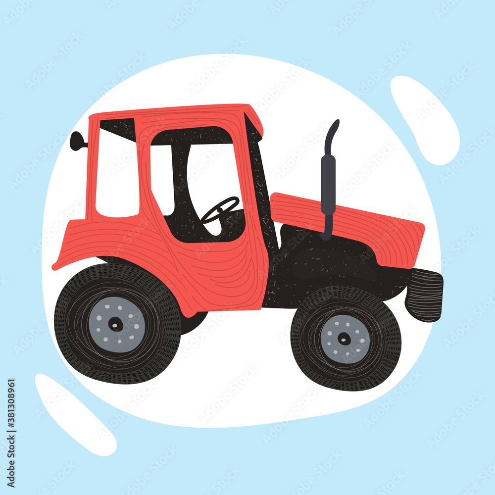 red tractor isolated on background red tractor isolated on background