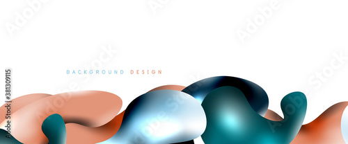 Bubbles abstract background. Liquid splashes on white vector template
