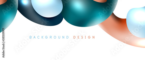 Bubbles abstract background. Liquid splashes on white vector template