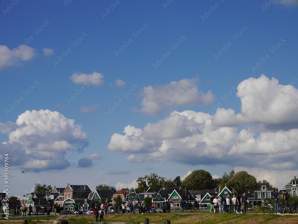 Photos of popular attractions in Zaandam, Netherlands, natural atmosphere. Beautiful windmill on 23 September 2017 Photos of popular attractions in Zaandam, Netherlands, natural atmosphere. Beautiful windmill on 23 September 2017
