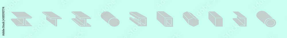 set of girder cartoon icon design template with various models. vector illustration isolated on blue background set of girder cartoon icon design template with various models. vector illustration isolated on blue background