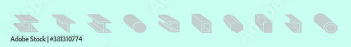 set of girder cartoon icon design template with various models. vector illustration isolated on blue background