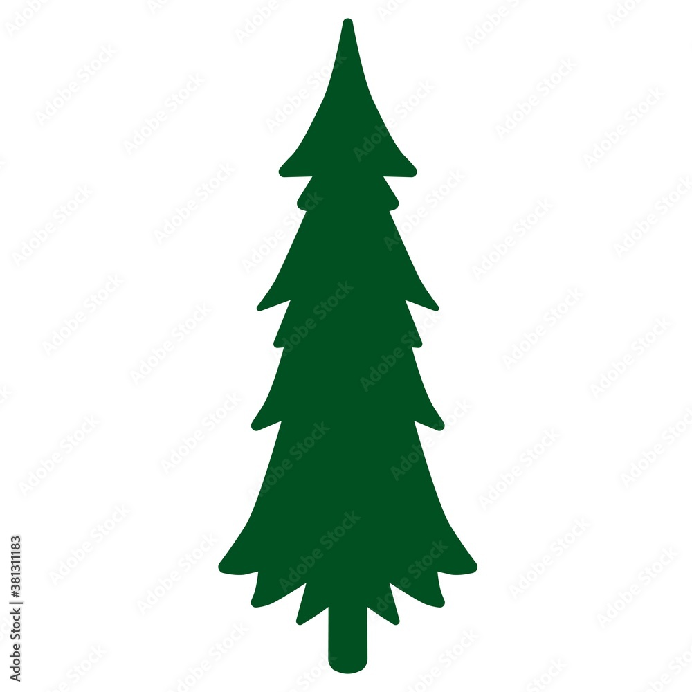Print Hand-drawing silhouette christmas tree. Vector pine tree. Element for design. Print Hand-drawing silhouette christmas tree. Vector pine tree. Element for design.