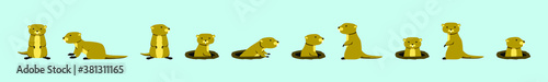 set of gopher cartoon icon design template with various models. vector illustration isolated on blue background photo