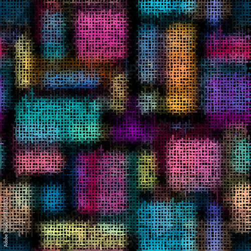 Seamless plaid pattern. Imitation of a texture of rough canvas. Vector image.