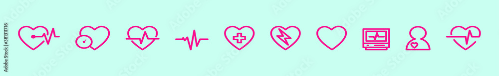 Obraz premium set of healthcare and medical cartoon icon design template with various models. vector illustration isolated on blue background