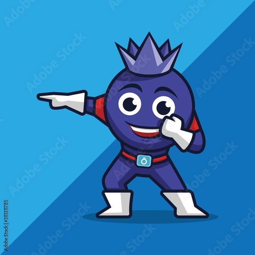 blueberry mascot logo character. vector logo.