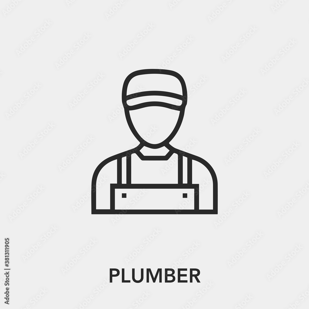 plumber icon vector. Linear style sign for mobile concept and web design. plumber symbol illustration. Pixel vector graphics - Vector.	