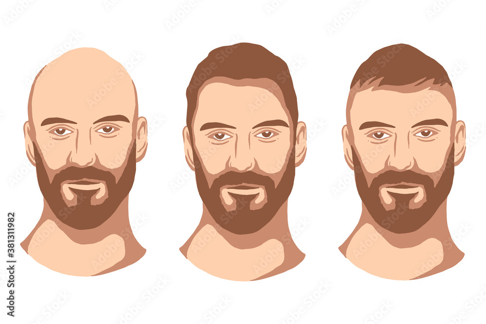 Avatar of Men with Three Different Hairstyles Avatar of Men with Three Different Hairstyles