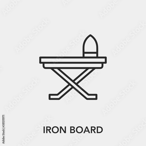 iron board icon vector. Linear style sign for mobile concept and web design. ironing board symbol illustration. Pixel vector graphics - Vector.	