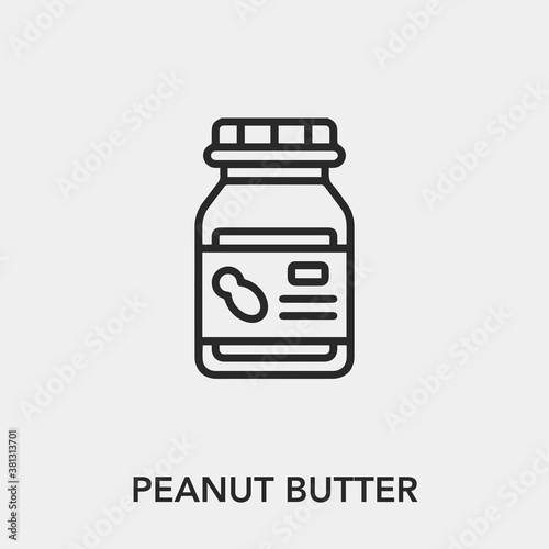 peanut butter icon vector. Linear style sign for mobile concept and web design. peanut butter symbol illustration. Pixel vector graphics - Vector.	
