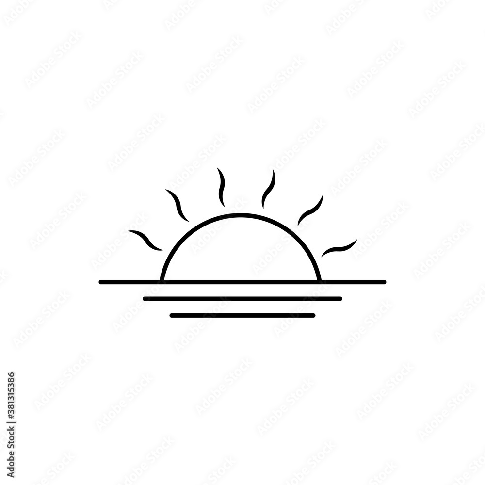 Sunrise and sunset line icon. icon for holiday. Design template vector