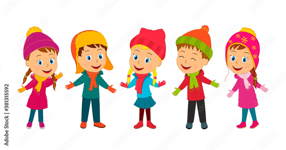 kids,boys and girls standing togerther on the white background kids,boys and girls standing togerther on the white background