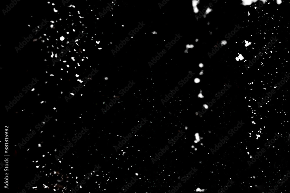 White snow on black background White snow on black background