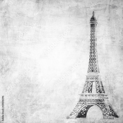 Fototapeta Naklejka Na Ścianę i Meble -  Eiffel tower on grunge background