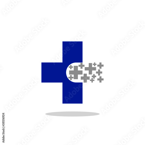Doctor plus capsul stethoscope logo design health care and medical pharmacy vector symbols.