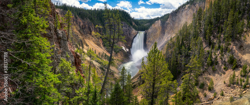 Canvas Print lower falls of the yellowstone national park, wyoming, usa