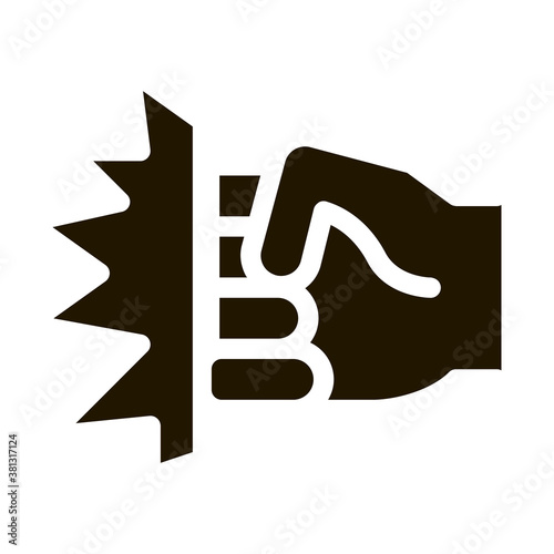 Strength Fist Punch glyph icon vector. Strength Fist Punch Sign. isolated symbol illustration