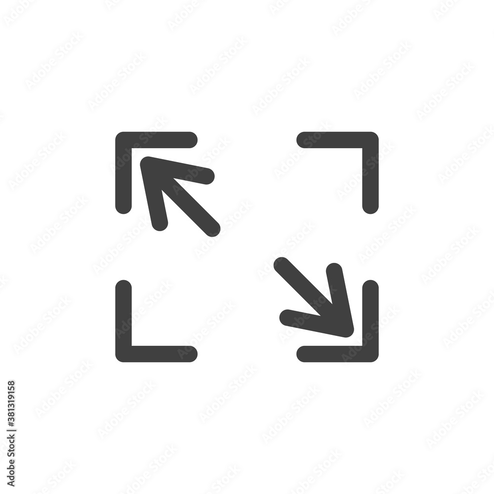 Full Screen line icon. linear style sign for mobile concept and web design. Maximize arrows outline vector icon. Symbol, logo illustration. Vector graphics Full Screen line icon. linear style sign for mobile concept and web design. Maximize arrows outline vector icon. Symbol, logo illustration. Vector graphics