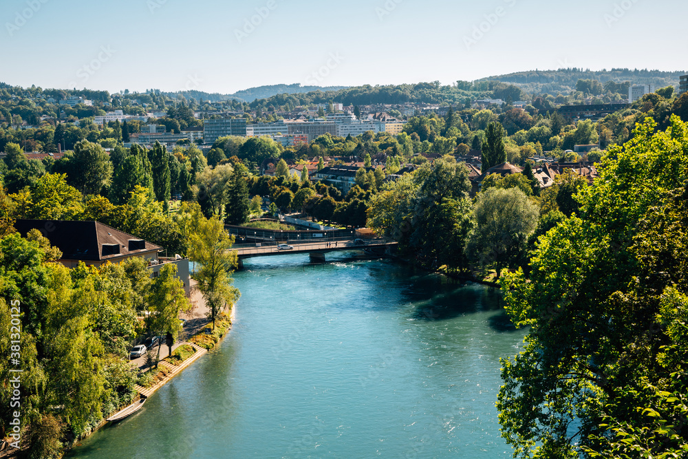 Bern old town with river in Switzerland