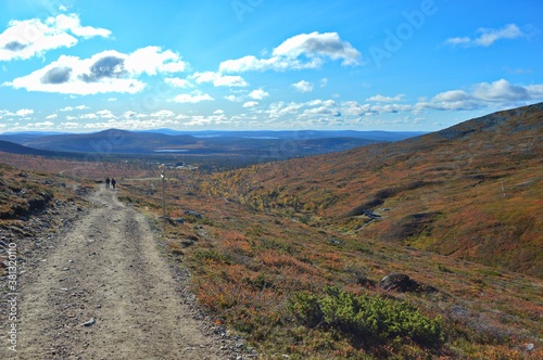 Pallas - Yllastunturi national park, mountains, trails and fall in Finnish Lapland