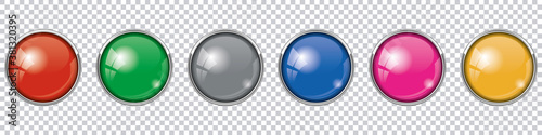 round buttons isolated on transparent background	
