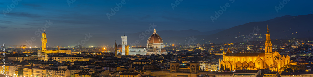 Panorama view of Florence skyline in Tuscany, Italy