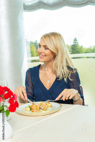 Attractive man having lunch in a hotel restaurant © rilueda