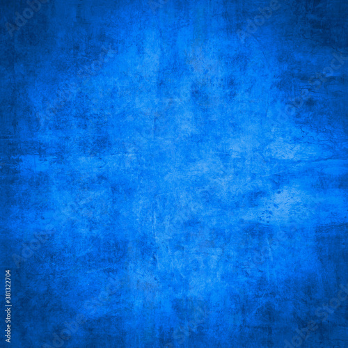 Grunge blue wall background or texture