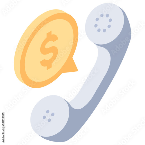 
Financial call icon, isometric vector design 
