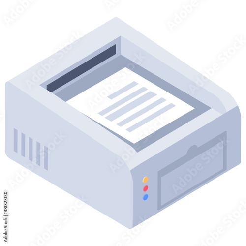
Isometric design of printer icon 
